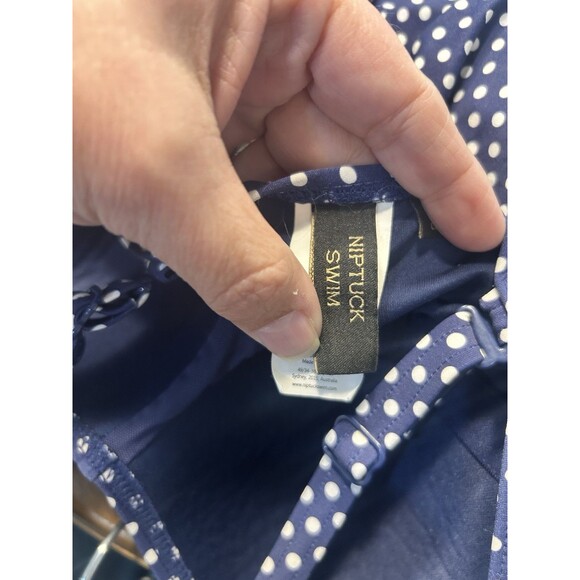 NipTuck Navy Blue And White Polka Dot Size 4 Bathing Suit Cruise Beach Retro - Picture 5 of 8